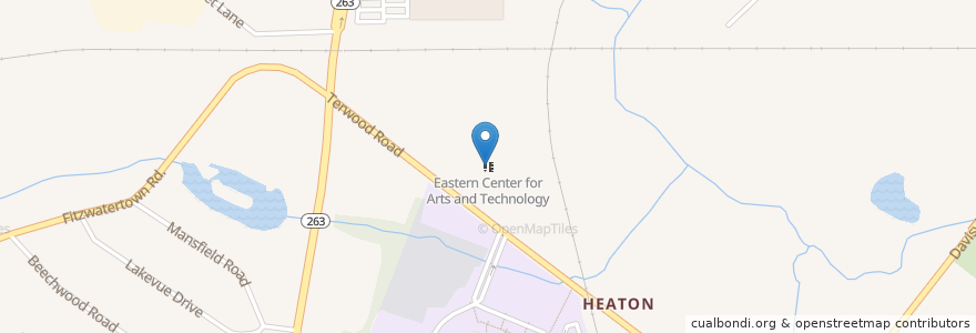 Mapa de ubicacion de Eastern Center for Arts and Technology en الولايات المتّحدة الأمريكيّة, بنسيلفانيا, Montgomery County, Upper Moreland Township.
