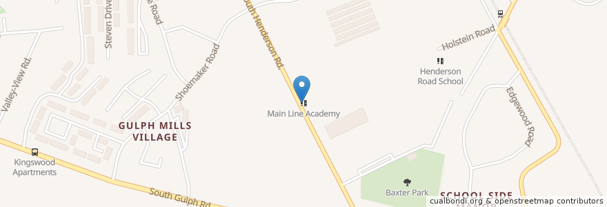 Mapa de ubicacion de Main Line Academy en États-Unis D'Amérique, Pennsylvanie, Montgomery County, Upper Merion Township.