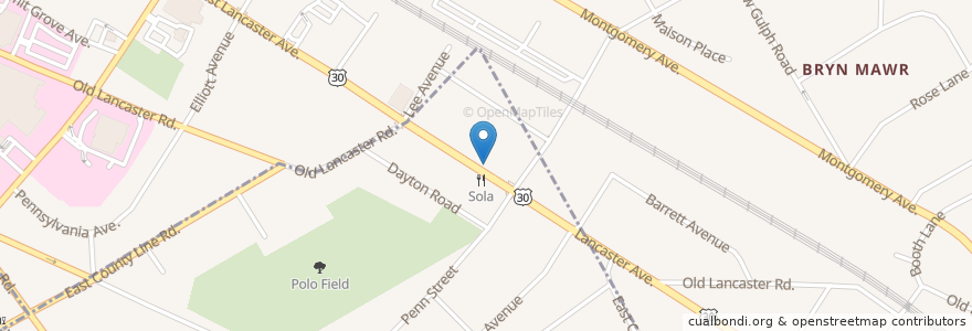 Mapa de ubicacion de Main Line Montessori School en 美利坚合众国/美利堅合眾國, 宾夕法尼亚 / 賓夕法尼亞州, Montgomery County, Lower Merion Township, Haverford Township.