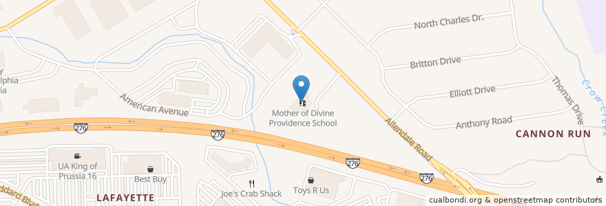 Mapa de ubicacion de Mother Teresa Regional Catholic School en ایالات متحده آمریکا, پنسیلوانیا, Montgomery County, Upper Merion Township.