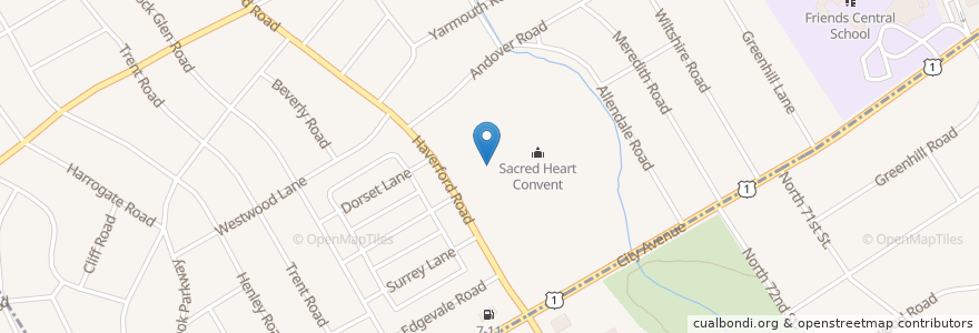 Mapa de ubicacion de R and R Perleman Jewish School en 미국, 펜실베이니아, Montgomery County, Lower Merion Township.