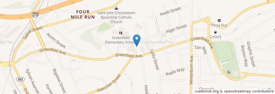 Mapa de ubicacion de Saint Rosalia Grade School en Vereinigte Staaten Von Amerika, Pennsylvania, Allegheny County, Pittsburgh.