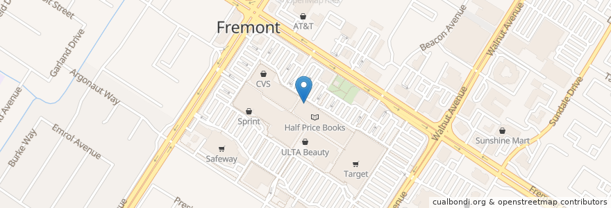 Mapa de ubicacion de The Posh Bagel en アメリカ合衆国, カリフォルニア州, アラメダ郡, Fremont.