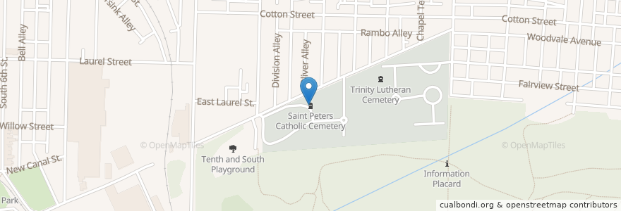 Mapa de ubicacion de Saint Peters Catholic Cemetery en 美利坚合众国/美利堅合眾國, 宾夕法尼亚 / 賓夕法尼亞州, Berks County, Reading.