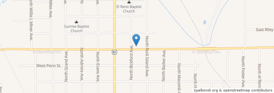 Mapa de ubicacion de Irving School en United States, Oklahoma, Canadian County, El Reno.