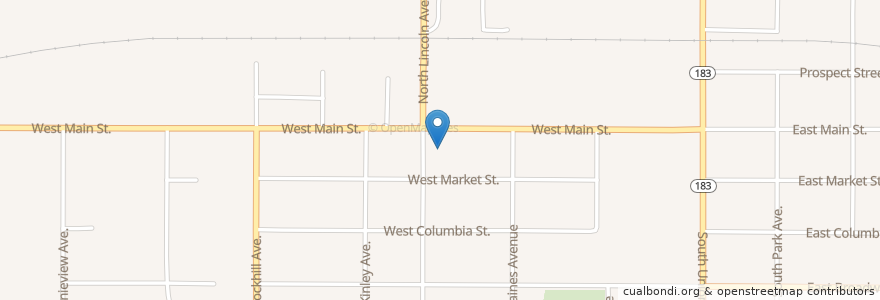 Mapa de ubicacion de Foursquare Church en 미국, 오하이오 주, Stark County, Alliance.