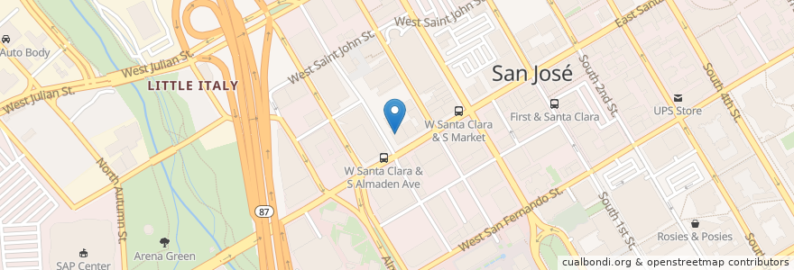 Mapa de ubicacion de SVG Innovation Center en ایالات متحده آمریکا, کالیفرنیا, Santa Clara County, San Jose.