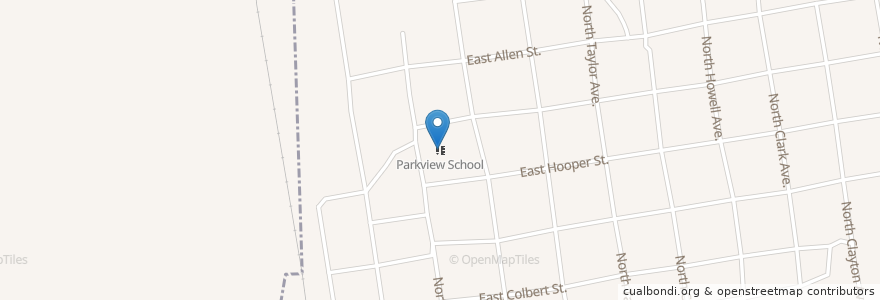 Mapa de ubicacion de Parkview School en Vereinigte Staaten Von Amerika, Oklahoma, Garvin County.