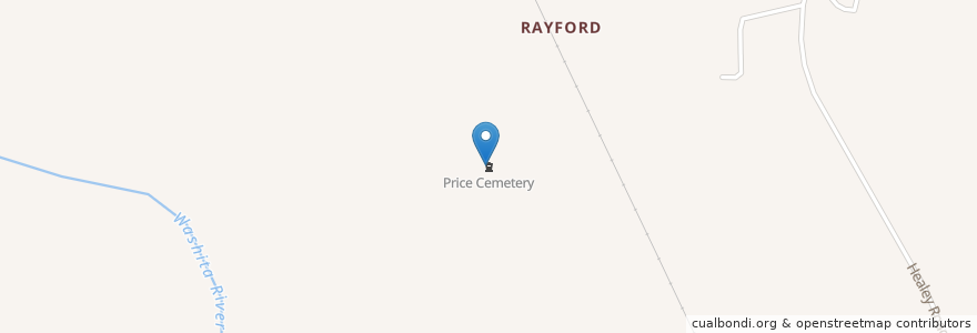 Mapa de ubicacion de Price Cemetery en United States, Oklahoma, Murray County.