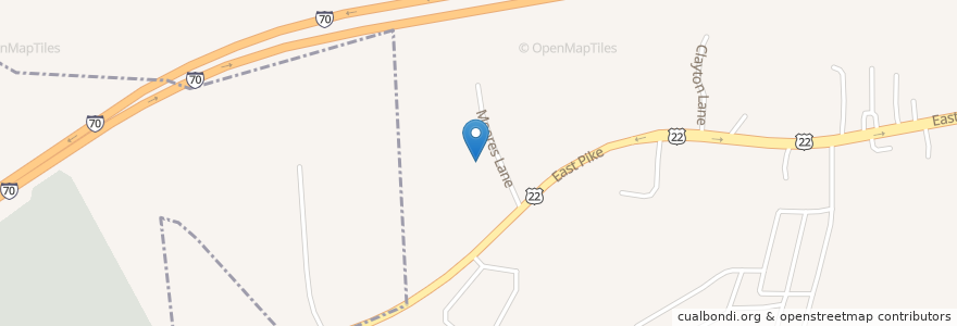 Mapa de ubicacion de Mount Olive Cemetery en 미국, 오하이오 주, Muskingum County.