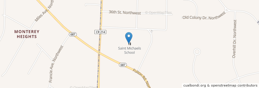 Mapa de ubicacion de Saint Michaels School en United States, Ohio, Stark County.