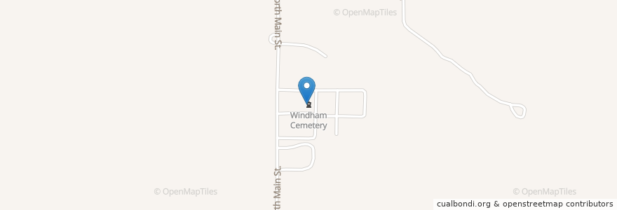 Mapa de ubicacion de Windham Cemetery en Amerika Birleşik Devletleri, Ohio, Portage County, Windham Township.