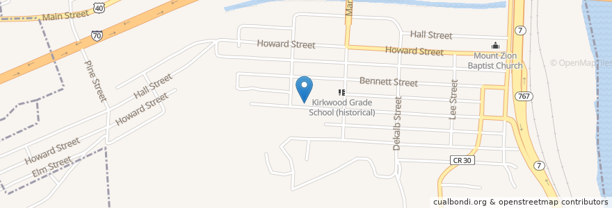 Mapa de ubicacion de Bridgeport High School en Verenigde Staten, Ohio, Belmont County, Bridgeport.