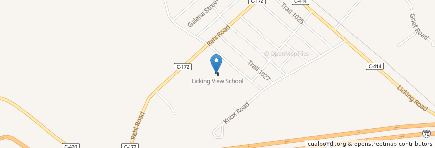 Mapa de ubicacion de Licking View School en États-Unis D'Amérique, Ohio, Muskingum County.