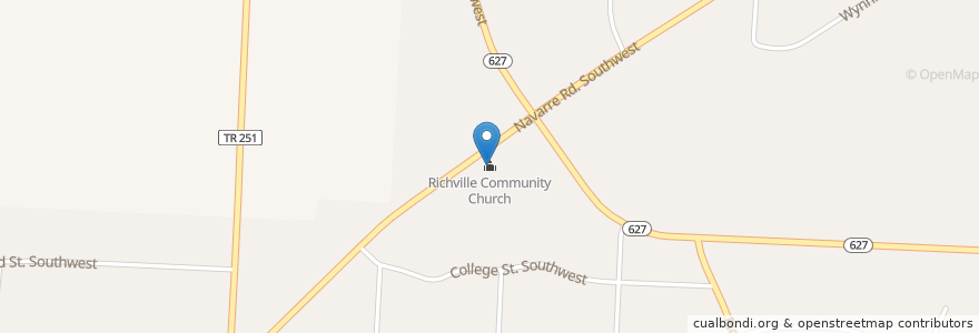 Mapa de ubicacion de Richville Community Church en Vereinigte Staaten Von Amerika, Ohio, Stark County.