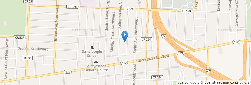 Mapa de ubicacion de Lowell United Church of Christ en États-Unis D'Amérique, Ohio, Stark County, Canton.