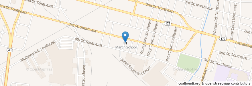 Mapa de ubicacion de Martin School en الولايات المتّحدة الأمريكيّة, أوهايو, Stark County, Canton.