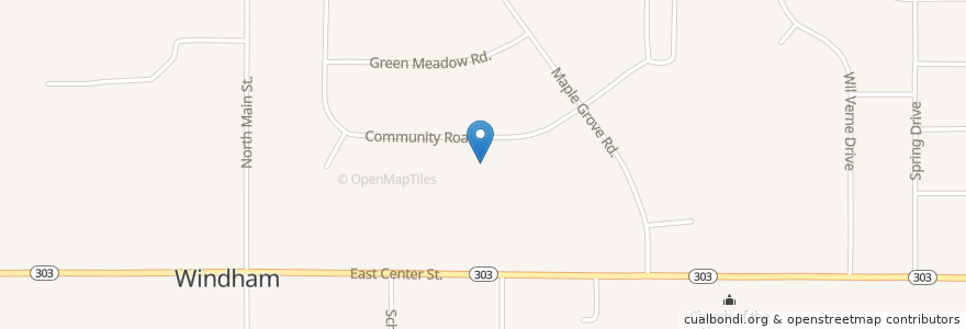 Mapa de ubicacion de Katherine Thomas Elementary School en 미국, 오하이오 주, Portage County, Windham.