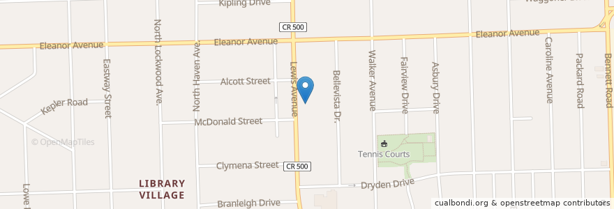 Mapa de ubicacion de Northwestern Missionary Baptist Church en 미국, 오하이오 주, Lucas County, Toledo.