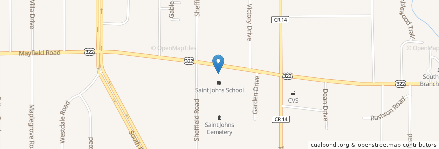 Mapa de ubicacion de Saint John Lutheran Church en الولايات المتّحدة الأمريكيّة, أوهايو, مقاطعة كاياهوغا, South Euclid.