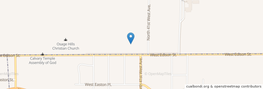 Mapa de ubicacion de Lawnwood Free Will Baptist Church en Соединённые Штаты Америки, Оклахома, Тулса, Osage County.