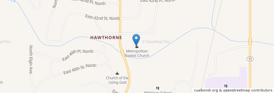 Mapa de ubicacion de Metropolitan Baptist Church en United States, Oklahoma, Tulsa County, Tulsa.