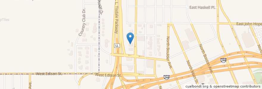 Mapa de ubicacion de United Pentecostal Church en Amerika Birleşik Devletleri, Oklahoma, Tulsa County, Tulsa.