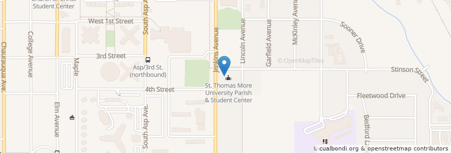 Mapa de ubicacion de Saint Thomas More University Preschool en Соединённые Штаты Америки, Оклахома, Cleveland County, Norman.