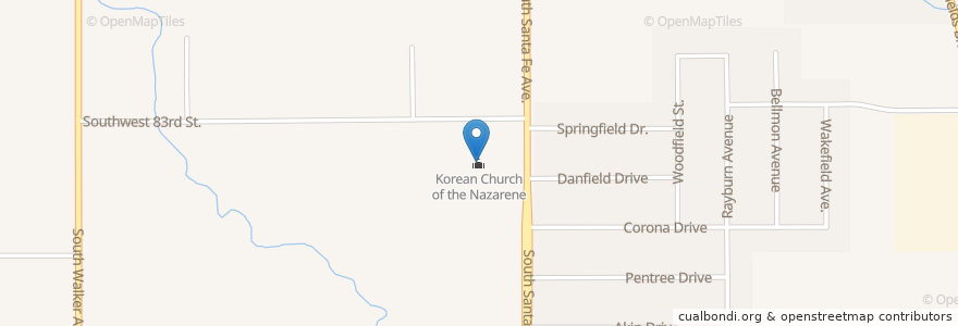 Mapa de ubicacion de Korean Church of the Nazarene en Stati Uniti D'America, Oklahoma, Oklahoma City, Oklahoma County.
