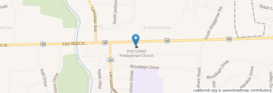 Mapa de ubicacion de First United Presbyterian Church en Stati Uniti D'America, Ohio, Franklin County, Reynoldsburg, Truro Township.