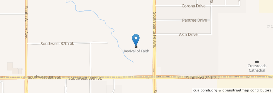Mapa de ubicacion de Revival of Faith en United States, Oklahoma, Oklahoma City, Oklahoma County.
