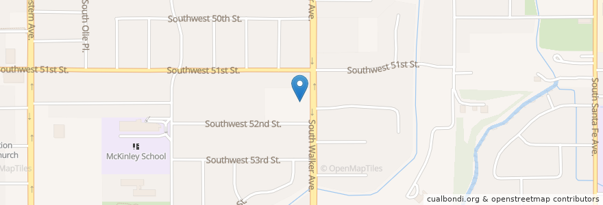 Mapa de ubicacion de South Walker Church of Christ en Estados Unidos Da América, Oklahoma, Oklahoma City, Oklahoma County.