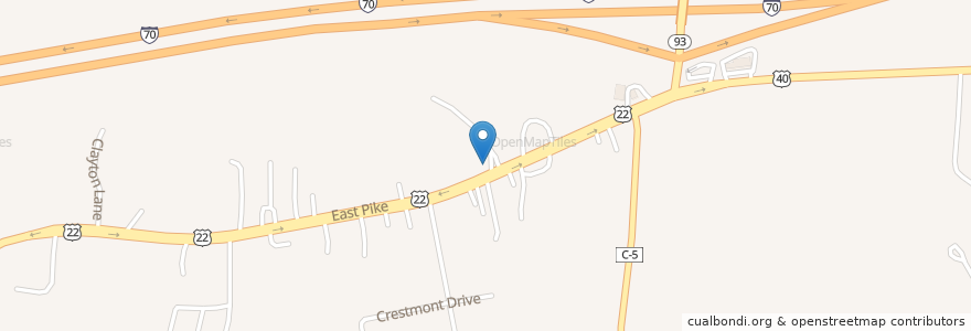 Mapa de ubicacion de Pleasant Grove United Methodist Church en 미국, 오하이오 주, Muskingum County.