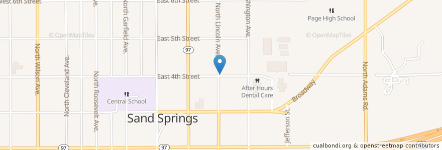 Mapa de ubicacion de Our Lady of Lake Catholic Church en Amerika Syarikat, Oklahoma, Tulsa County, Sand Springs.