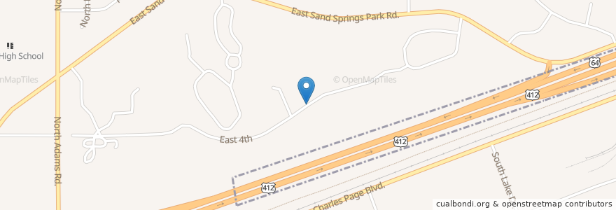 Mapa de ubicacion de Saint Matthews Episcopal Church en アメリカ合衆国, オクラホマ州, Tulsa County, Sand Springs.