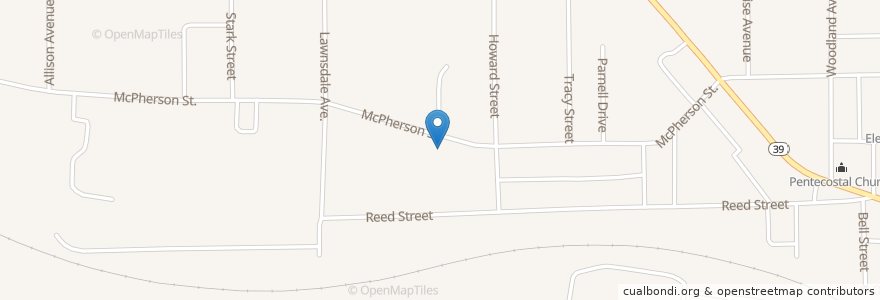 Mapa de ubicacion de McPherson Nazarene Church en United States, Ohio, Richland County, Mansfield.