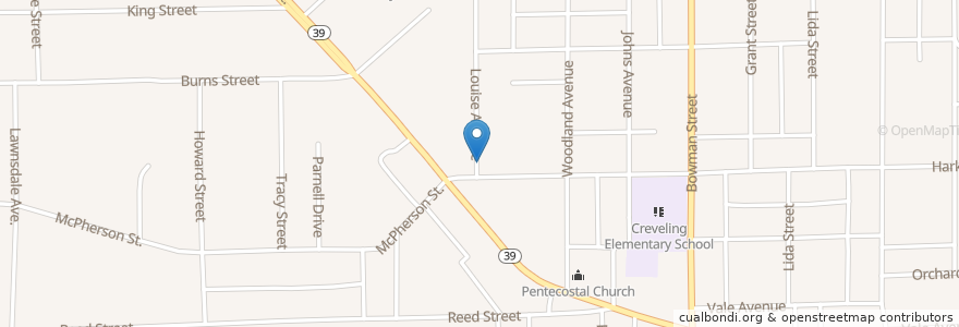 Mapa de ubicacion de Pilgrim Tabernacle en États-Unis D'Amérique, Ohio, Richland County, Mansfield.
