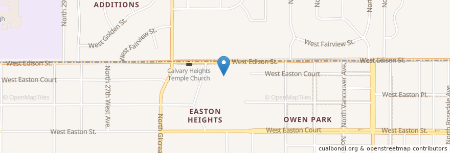 Mapa de ubicacion de Calvary Heights Temple Church en الولايات المتّحدة الأمريكيّة, أوكلاهوما, Tulsa County, Tulsa.