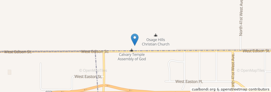 Mapa de ubicacion de Calvary Temple Assembly of God en ایالات متحده آمریکا, اکلاهما, Tulsa County, Tulsa.
