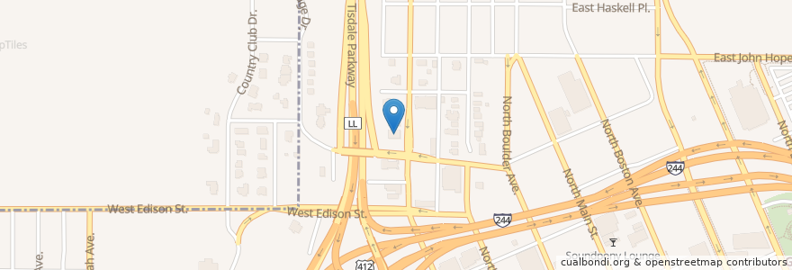 Mapa de ubicacion de Centenary United Methodist Church en الولايات المتّحدة الأمريكيّة, أوكلاهوما, Tulsa County, Tulsa.