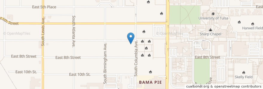 Mapa de ubicacion de College Hill Presbyterian Church en Amerika Syarikat, Oklahoma, Tulsa County, Tulsa.