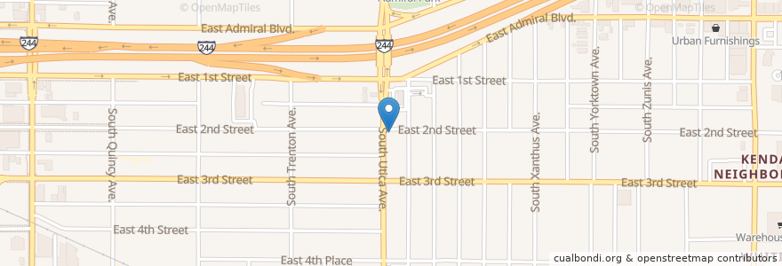 Mapa de ubicacion de Community of Hope United Methodist Church en 미국, 오클라호마, Tulsa County, Tulsa.
