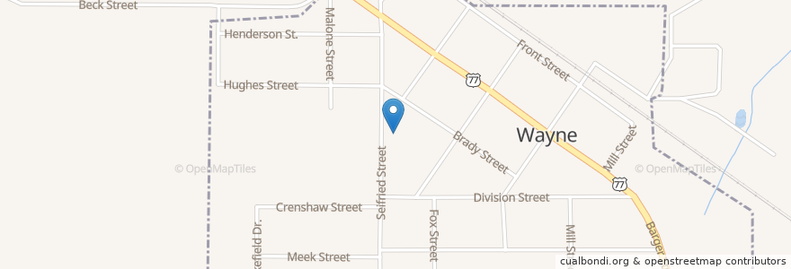 Mapa de ubicacion de Wayne Middle School en United States, Oklahoma, Mcclain County, Wayne.