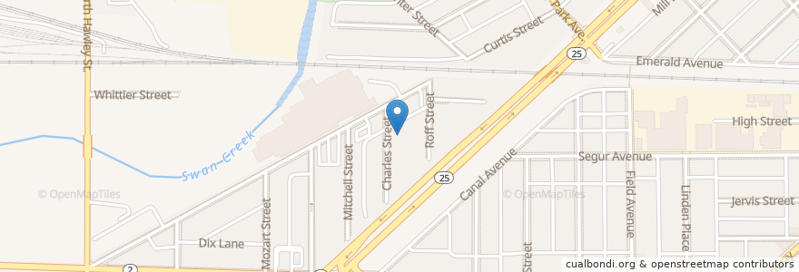 Mapa de ubicacion de Morning Star Baptist Church en United States, Ohio, Lucas County, Toledo.