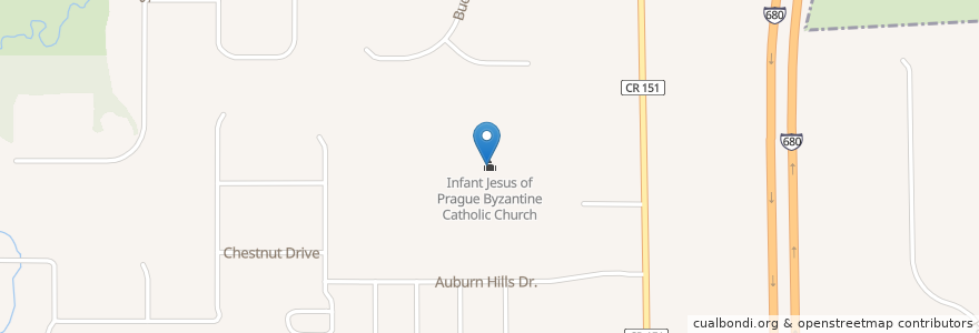 Mapa de ubicacion de Infant Jesus of Prague Byzantine Catholic Church en 미국, 오하이오 주, Mahoning County.
