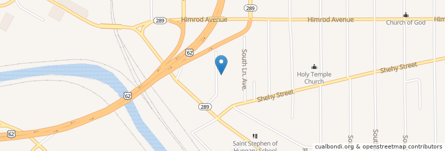 Mapa de ubicacion de Saint James Church of God in Christ en الولايات المتّحدة الأمريكيّة, أوهايو, Mahoning County, Youngstown.