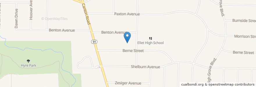 Mapa de ubicacion de Saint Matthews Roman Catholic Church en United States, Ohio, Summit County, Akron.