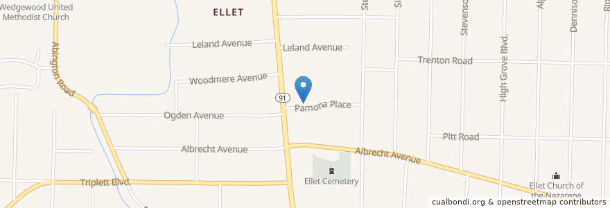 Mapa de ubicacion de Ritzman Elementary School en Estados Unidos De América, Ohio, Summit County, Akron.