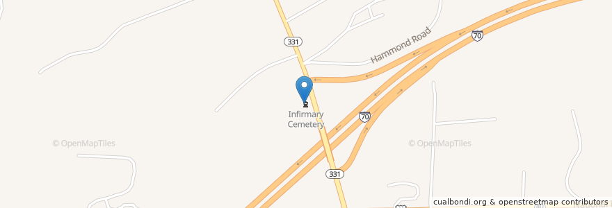 Mapa de ubicacion de Infirmary Cemetery en ایالات متحده آمریکا, اوهایو, Belmont County.