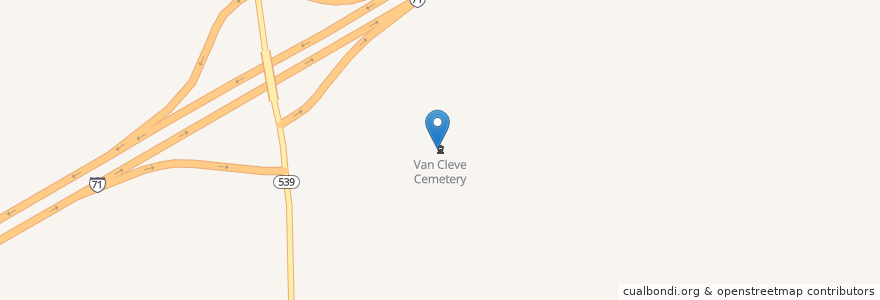 Mapa de ubicacion de Van Cleve Cemetery en ایالات متحده آمریکا, اوهایو, Wayne County, Congress Township.